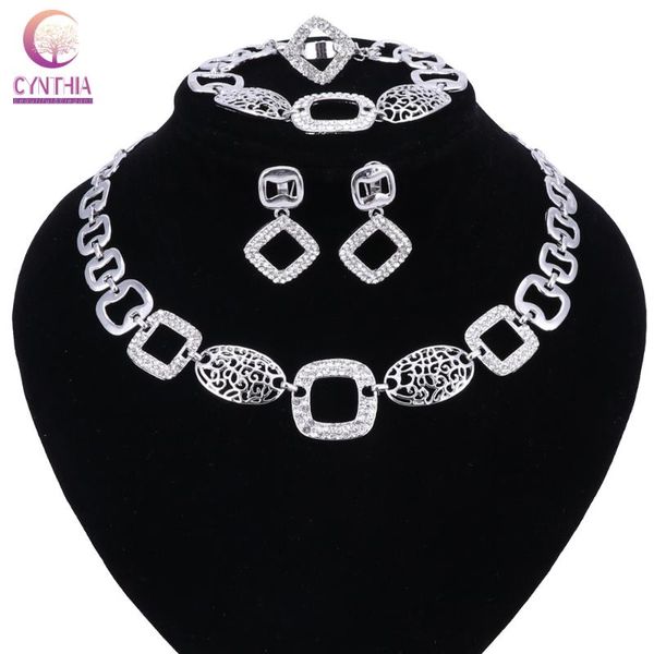 earrings & necklace nigerian wedding african beads jewelry sets crystal fashion dubai earring ring for women costume design, Silver
earrings & necklace nigerian wedding african beads jewelry sets crystal fashion dubai earring ring for women costume design, Silver