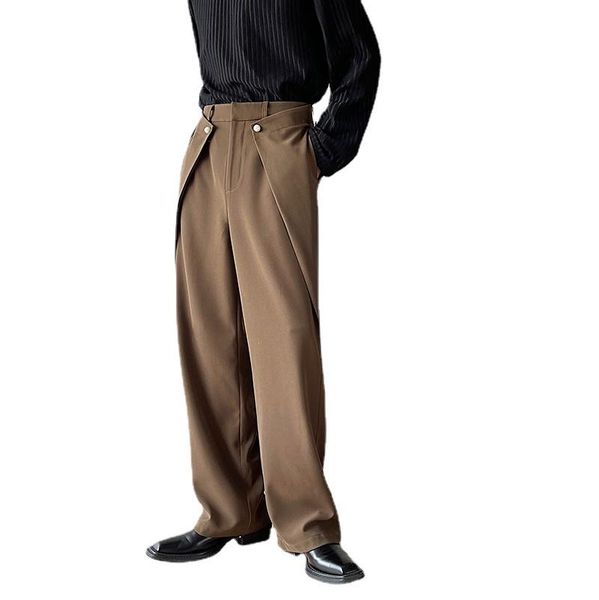 men's pants men pearl button fashion show loose casual straight pant korean streetwear office long suit trousers man harajuku, Black
men's pants men pearl button fashion show loose casual straight pant korean streetwear office long suit trousers man harajuku, Black