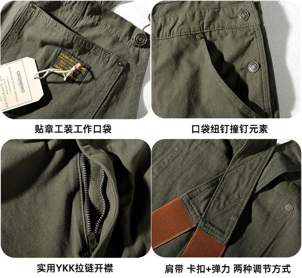 men's pants 2021 japanese woven overalls bibs for men and women couples fashion washed old retro jumpsuit loose labor work casual, Black
men's pants 2021 japanese woven overalls bibs for men and women couples fashion washed old retro jumpsuit loose labor work casual, Black