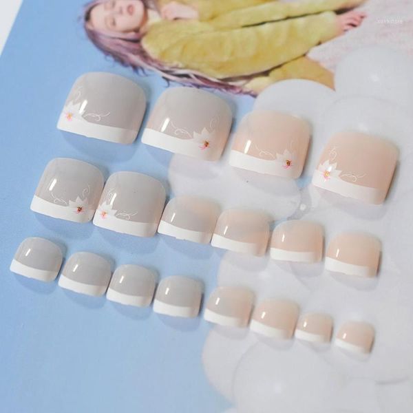 24pcs beige white french nails acrylic nude flower toe shiny surface toenails tips decoration designed fake1, Red;gold
24pcs beige white french nails acrylic nude flower toe shiny surface toenails tips decoration designed fake1, Red;gold