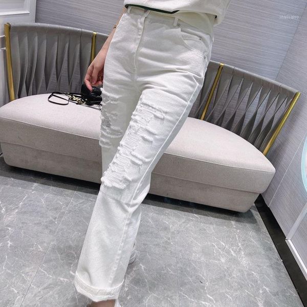 women's jeans 2021 handsome hole spring fashion brand high waist 100%cotton white office lady versatile washed stright, Blue
women's jeans 2021 handsome hole spring fashion brand high waist 100%cotton white office lady versatile washed stright, Blue