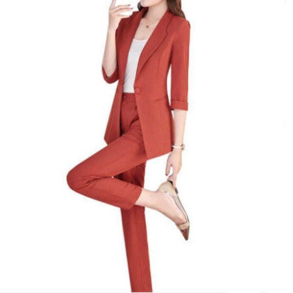 women's tracksuits fashion ladies suit summer slim temperament casual small ol professional jacket two-piece, Gray
women's tracksuits fashion ladies suit summer slim temperament casual small ol professional jacket two-piece, Gray