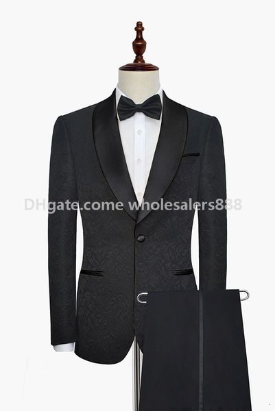 men's suits & blazers style groomsmen black pattern groom tuxedos shawl satin lapel men side vent wedding/prom man ( jacket+pants+, White;black
men's suits & blazers style groomsmen black pattern groom tuxedos shawl satin lapel men side vent wedding/prom man ( jacket+pants+, White;black