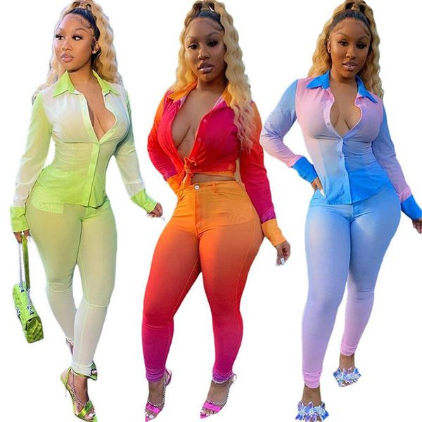 women's tracksuits casaul gradient two piece set women tracksuit autumn clothes button crop and long pants 2 pieces outfits elegant swe, Gray
women's tracksuits casaul gradient two piece set women tracksuit autumn clothes button crop and long pants 2 pieces outfits elegant swe, Gray