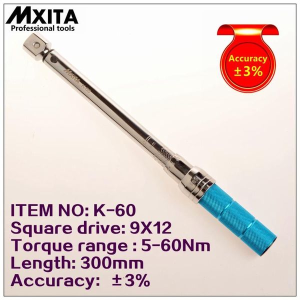 hand tools mxita 9x12 5-60nm accuracy 3% high precision professional adjustable torque wrench car spanner bicycle repair
hand tools mxita 9x12 5-60nm accuracy 3% high precision professional adjustable torque wrench car spanner bicycle repair