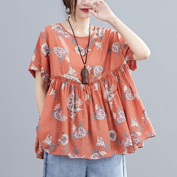 oversized women cotton linen casual t-shirts arrival 2021 summer vintage style floral print loose female tees s3692 women's t-shirt, White
oversized women cotton linen casual t-shirts arrival 2021 summer vintage style floral print loose female tees s3692 women's t-shirt, White