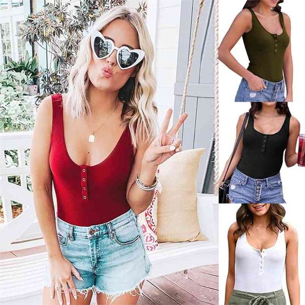 women deep v neck bodysuits sleeveless summer knitted button rompers autumn clothing wear slim bodycon casual 210517, Black;white
women deep v neck bodysuits sleeveless summer knitted button rompers autumn clothing wear slim bodycon casual 210517, Black;white