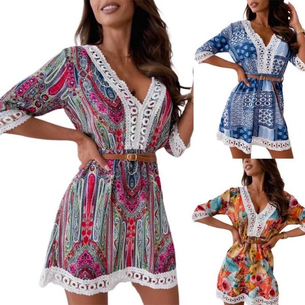 casual dresses 2021 lace spliced short dress a type flower printed design half sleeve v-neck for dating, Black;gray
casual dresses 2021 lace spliced short dress a type flower printed design half sleeve v-neck for dating, Black;gray