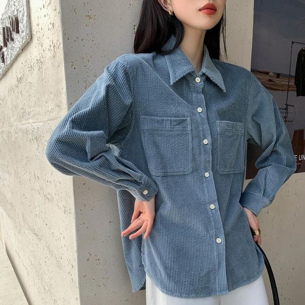 woman blue lapel blouse korea big pocket shirt 2021 women single breasted loose body shirts spring autumn plus size women's blouses &, White
woman blue lapel blouse korea big pocket shirt 2021 women single breasted loose body shirts spring autumn plus size women's blouses &, White