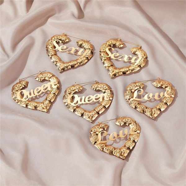 dangle & chandelier wukalo 2021 gold color exaggerated bamboo big heart earrings for woman punk vintage letter wedding drop, Silver
dangle & chandelier wukalo 2021 gold color exaggerated bamboo big heart earrings for woman punk vintage letter wedding drop, Silver