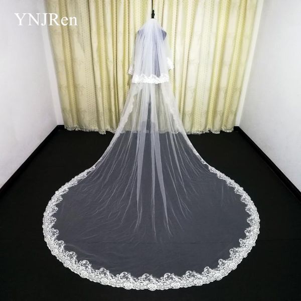 bridal veils real po two layers white ivory 3 meters long lace appliques cathedral length wedding accessories, Black
bridal veils real po two layers white ivory 3 meters long lace appliques cathedral length wedding accessories, Black