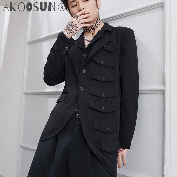 men's suits & blazers men yamamoto style jacket splicing self-cultivation irregular asymmetric personalit 2021 spring and summer, White;black
men's suits & blazers men yamamoto style jacket splicing self-cultivation irregular asymmetric personalit 2021 spring and summer, White;black
