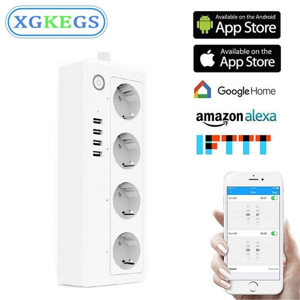 smart power plugs eu/uk plug wifi strip socket 4 outlets usb 3.1a 1.8m electric cable surge protector voice controlled network flter
smart power plugs eu/uk plug wifi strip socket 4 outlets usb 3.1a 1.8m electric cable surge protector voice controlled network flter