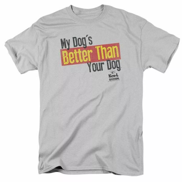 ken- ration better than t shirt mens licensed dog food treats pet silver, White;black
ken- ration better than t shirt mens licensed dog food treats pet silver, White;black
