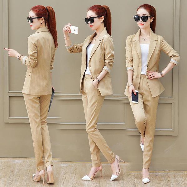 fashion pant suits 2 piece sets women striped jacket & zipper office lady work uniform female outfits feminino blazer women's two pants, White
fashion pant suits 2 piece sets women striped jacket & zipper office lady work uniform female outfits feminino blazer women's two pants, White