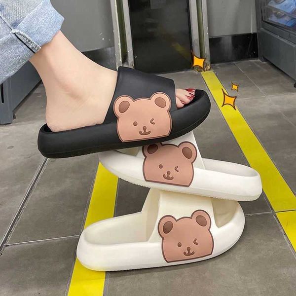 couple home bear summer korean cute cartoon indoor and outdoor wear shit feeling thick bottom cool slippers female, Black
couple home bear summer korean cute cartoon indoor and outdoor wear shit feeling thick bottom cool slippers female, Black