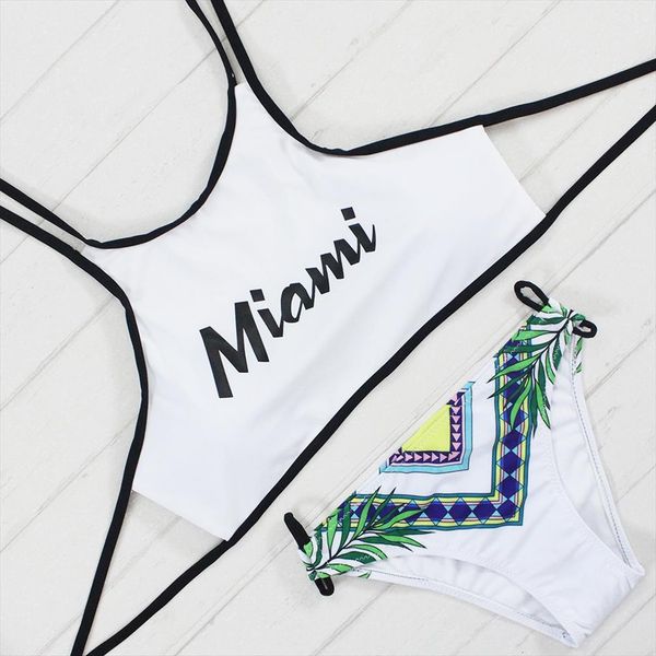 Miami Print Bikinis Sexy Women Swimwears Low Waist For Bathing Suit Summer Beach Wear Maillot De Bain Femme, White;black
Miami Print Bikinis Sexy Women Swimwears Low Waist For Bathing Suit Summer Beach Wear Maillot De Bain Femme, White;black