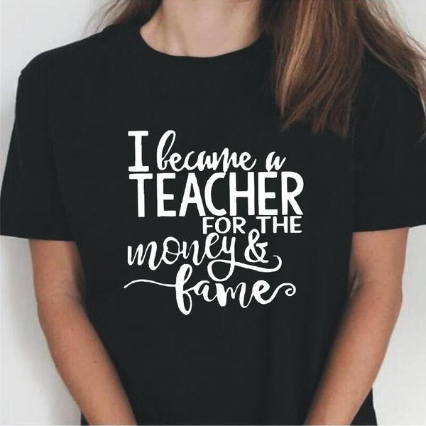 women's t-shirt summer short sleeve woman tshirts i became a teacher for the money funny tee shirt femme casual plus size t women, White
women's t-shirt summer short sleeve woman tshirts i became a teacher for the money funny tee shirt femme casual plus size t women, White