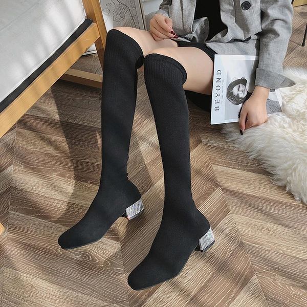 boots 2021 autumn winter over-the-knee sock luxury crystal solid slip-on female fashion shoes trend women high, Black
boots 2021 autumn winter over-the-knee sock luxury crystal solid slip-on female fashion shoes trend women high, Black