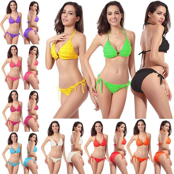 women for summer swimwear bikini set two piece tankini womens swimsuits fashion element solid color petals, White;black
women for summer swimwear bikini set two piece tankini womens swimsuits fashion element solid color petals, White;black