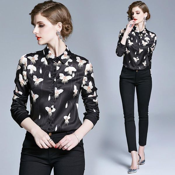 women's blouses & shirts spring summer fall runway vintage floral print collar button long sleeve womens ladies party ol casual shirt b, White
women's blouses & shirts spring summer fall runway vintage floral print collar button long sleeve womens ladies party ol casual shirt b, White