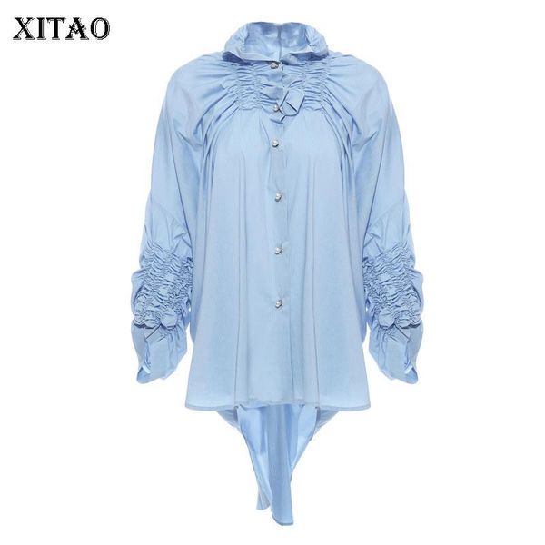 women's blouses & shirts xitao personality pleated design irregular single-breasted shirt two twin style can be off the shoulders dmy2, White
women's blouses & shirts xitao personality pleated design irregular single-breasted shirt two twin style can be off the shoulders dmy2, White