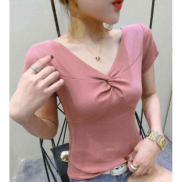 women's t-shirt korean clothes shiny v-neck drape t-shirt women summer cotton short sleeve ropa mujer bottoming shirt te, White
women's t-shirt korean clothes shiny v-neck drape t-shirt women summer cotton short sleeve ropa mujer bottoming shirt te, White