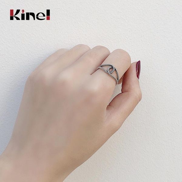 cluster rings kinel real silver 925 jewelry korean minimalist female twist for women vintage birthday gifts, Golden;silver
cluster rings kinel real silver 925 jewelry korean minimalist female twist for women vintage birthday gifts, Golden;silver