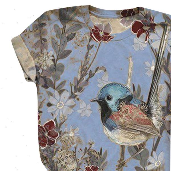 women bird print short sleeve tee shirts summer o neck casual t fashion plus size 3xl shirt tees mujer, White
women bird print short sleeve tee shirts summer o neck casual t fashion plus size 3xl shirt tees mujer, White