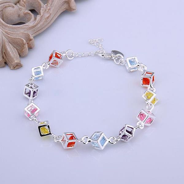 link, chain forseven fashion women bracelets silver color checkered square rhinestone crystal bracelet jewelry gift bh, Black
link, chain forseven fashion women bracelets silver color checkered square rhinestone crystal bracelet jewelry gift bh, Black