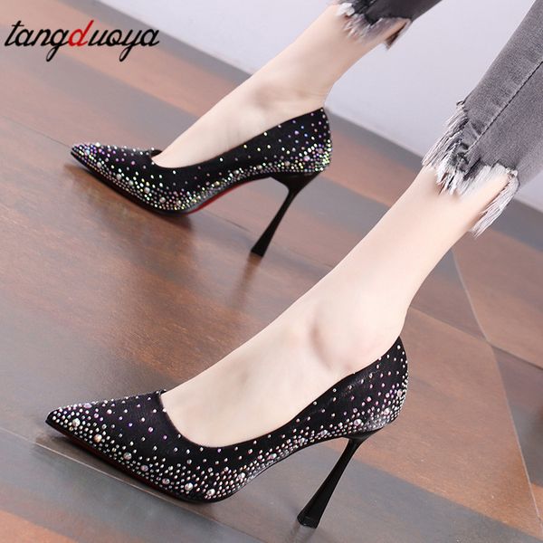 dress shoes crystal pumps women pointy wedding bride red fine heel high heels ladies banquet c749, Black
dress shoes crystal pumps women pointy wedding bride red fine heel high heels ladies banquet c749, Black