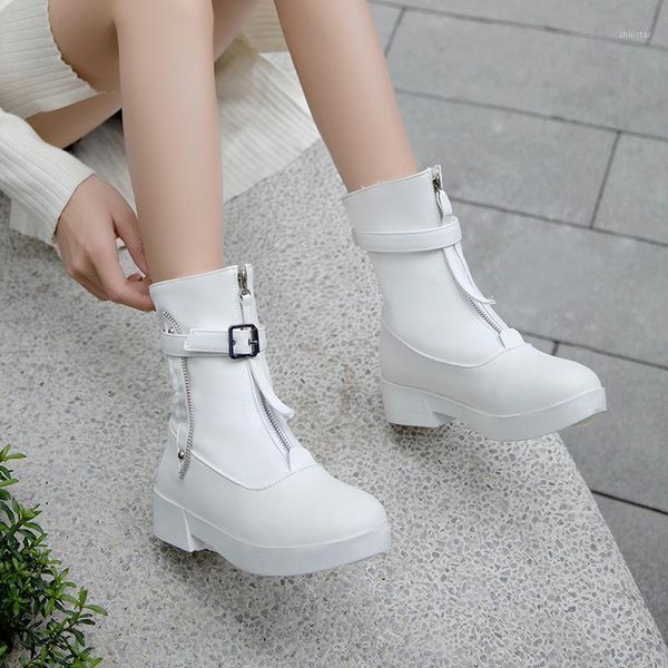 boots cosplay comfortable round toe ankle buckle zipper platform black white medium with thick motorcycle women's shoes1
boots cosplay comfortable round toe ankle buckle zipper platform black white medium with thick motorcycle women's shoes1