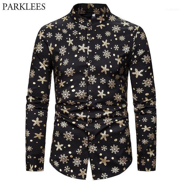 men's casual shirts christmas shirt men brand snowflakes print mens dress slim fit stand collar xmas party chemise camisa masculina1, White;black
men's casual shirts christmas shirt men brand snowflakes print mens dress slim fit stand collar xmas party chemise camisa masculina1, White;black