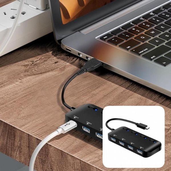 hubs with indicator light useful 4 ports stable output usb3.0 splitter cable hub black expansion dock for pc
hubs with indicator light useful 4 ports stable output usb3.0 splitter cable hub black expansion dock for pc