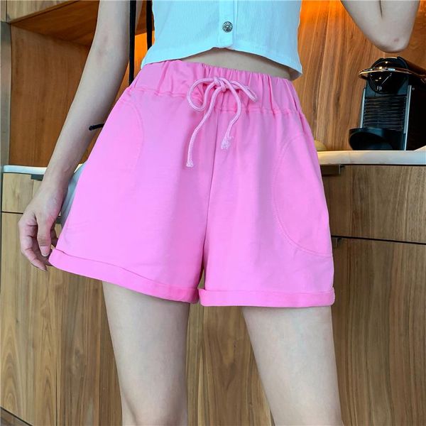 women's pink sweatpants shorts summer loose cotton women sweet and cute 2021 wide leg, White;black
women's pink sweatpants shorts summer loose cotton women sweet and cute 2021 wide leg, White;black