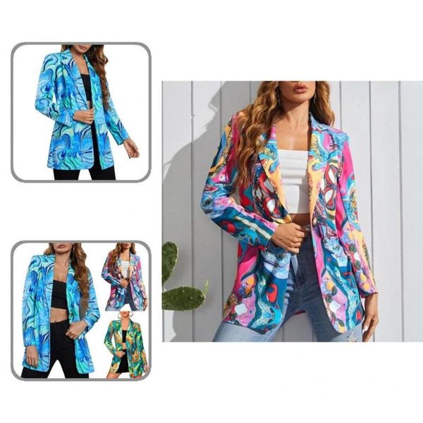 women's suits & blazers lady water ripple printing turndown collar jacket autumn winter women blazer for daily wear, White;black
women's suits & blazers lady water ripple printing turndown collar jacket autumn winter women blazer for daily wear, White;black