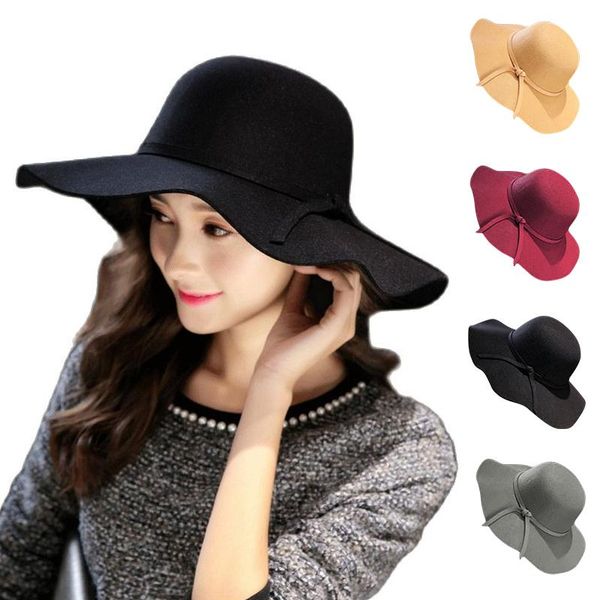 berets women winter bucket hat woolen wide brim bowler fedora hats for ladies solid color elegant bow cap, Blue;gray
berets women winter bucket hat woolen wide brim bowler fedora hats for ladies solid color elegant bow cap, Blue;gray