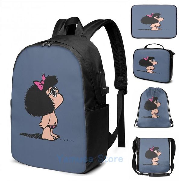 backpack funny graphic print mafalda with swimsuit usb charge men school bags women bag travel laptop
backpack funny graphic print mafalda with swimsuit usb charge men school bags women bag travel laptop
