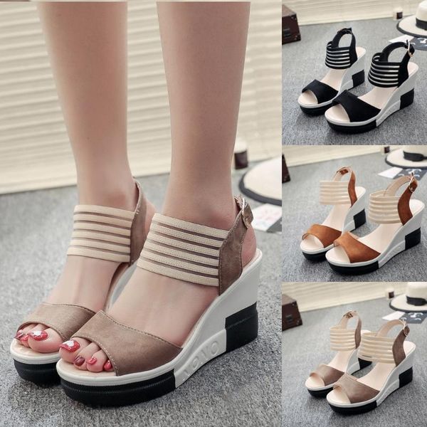 fashion wedges women's shoes casual belt buckle sandals high heels fish mouth luxury buty damsk#15, Black
fashion wedges women's shoes casual belt buckle sandals high heels fish mouth luxury buty damsk#15, Black