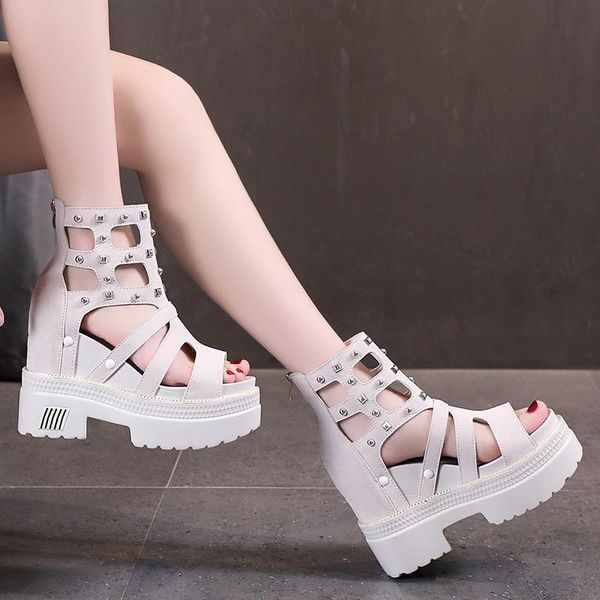 dress shoes 2021 summer sandals women fish mouth fashion rivets chunky high heels gladiator platform casual wedges, Black
dress shoes 2021 summer sandals women fish mouth fashion rivets chunky high heels gladiator platform casual wedges, Black