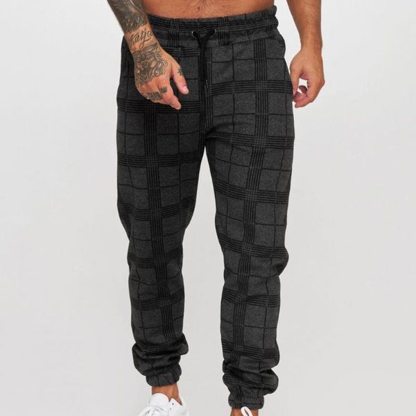 men's pants casual trousers plaid print leisure mid waist ankle-banded sweatpants for daily wear, Black
men's pants casual trousers plaid print leisure mid waist ankle-banded sweatpants for daily wear, Black