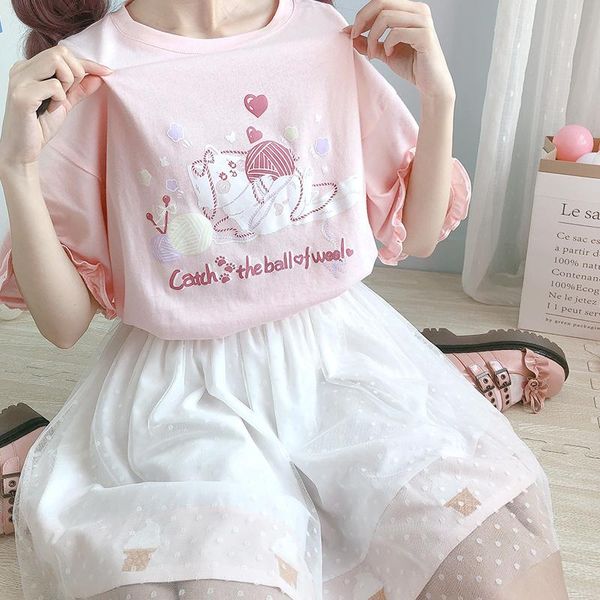 women's t-shirt kawaii short sleeve t-shirts women 2021 fashion cat printing graphic tee teen girls pink summer clothes cute cotton t, White
women's t-shirt kawaii short sleeve t-shirts women 2021 fashion cat printing graphic tee teen girls pink summer clothes cute cotton t, White