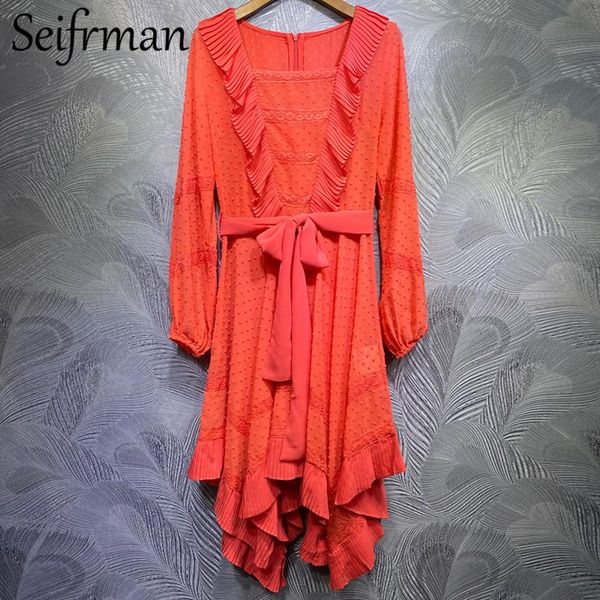 seifrmann spring women fashion designer party midi dress lantern sleeve ruffles bow sashes solid printed a-line dresses vestidos casual, Black;gray
seifrmann spring women fashion designer party midi dress lantern sleeve ruffles bow sashes solid printed a-line dresses vestidos casual, Black;gray