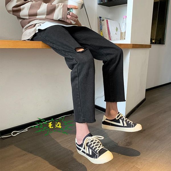 hong kong style and fashion: men's summer korean version of holed denim pants loose harajuku student casual beggars' capris jeans, Blue
hong kong style and fashion: men's summer korean version of holed denim pants loose harajuku student casual beggars' capris jeans, Blue