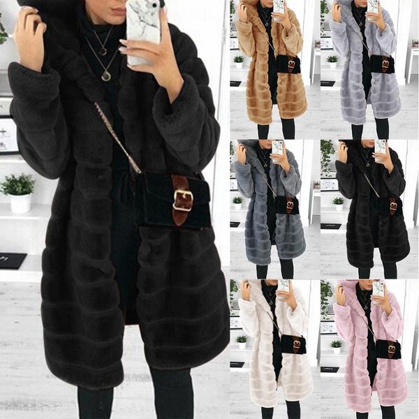women's wool & blends winter elegant warm casual long coats female lapel loose sleeve outwears thickened design fur coat, Black
women's wool & blends winter elegant warm casual long coats female lapel loose sleeve outwears thickened design fur coat, Black