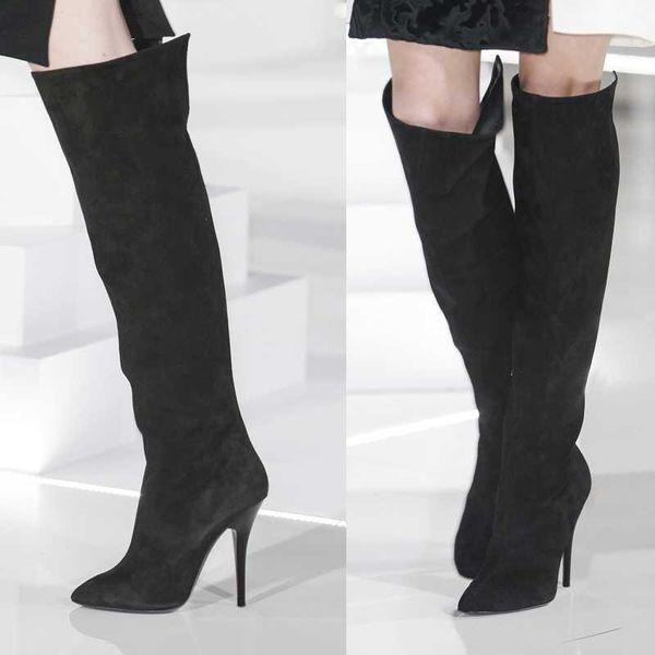 boots 2021 custom fashion long stretch slim women high heels stiletto pointed toe leather over-the-knee catwalk botas, Black
boots 2021 custom fashion long stretch slim women high heels stiletto pointed toe leather over-the-knee catwalk botas, Black