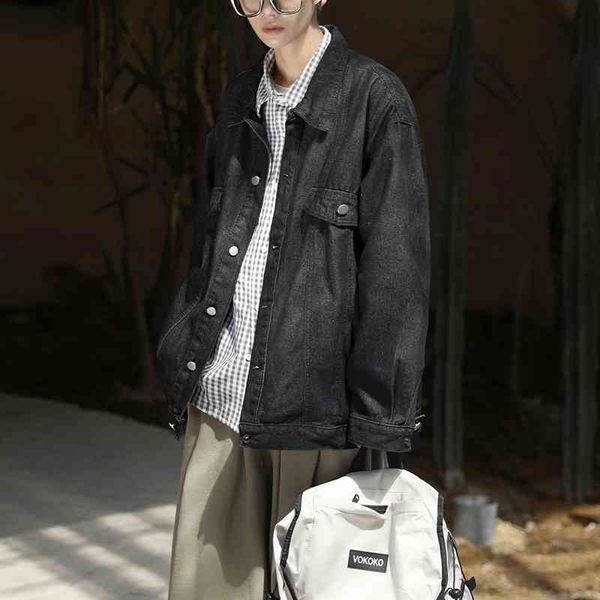 high street cowboy coat men's ins spring and autumn new fashion ruffian handsome loose work jacket, Black
high street cowboy coat men's ins spring and autumn new fashion ruffian handsome loose work jacket, Black