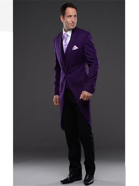 men's suits & blazers a button section purple male tailcoat coat groom tuxedo men's formal wedding suits (jacket + pants vest), White;black
men's suits & blazers a button section purple male tailcoat coat groom tuxedo men's formal wedding suits (jacket + pants vest), White;black