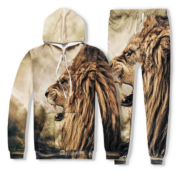 men's tracksuits women men joggers pants + hoodie sweatshirts animal lion hoody 3d pattern print outfit sweatpants set, Gray
men's tracksuits women men joggers pants + hoodie sweatshirts animal lion hoody 3d pattern print outfit sweatpants set, Gray