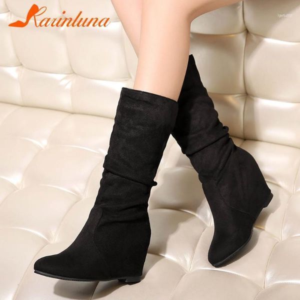 boots 2021 fashionable leisure women shoes slip-on flock round toe low heels height increasing pleated mid-claf footwear11, Black
boots 2021 fashionable leisure women shoes slip-on flock round toe low heels height increasing pleated mid-claf footwear11, Black